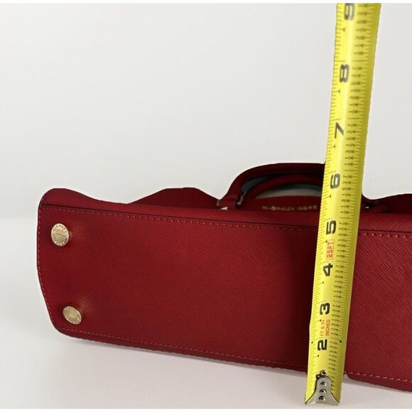 Michael Kors Sutton Red Satchel Saffiano Leather Structured Crossbody Bag MK 328 - Picture 15 of 16